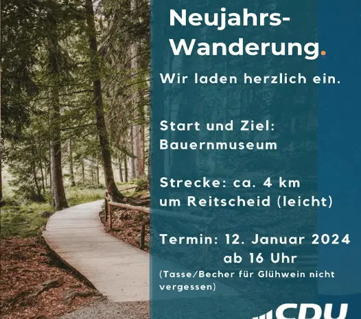 Neujahrs-Wanderung mit dem CDU Ortsverband Reitscheid: Gemeinsam ins neue Jahr starten!