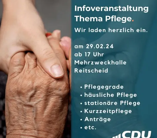 Alles rund um die Pflege: Informationsveranstaltung des CDU Ortsverbandes Reitscheid